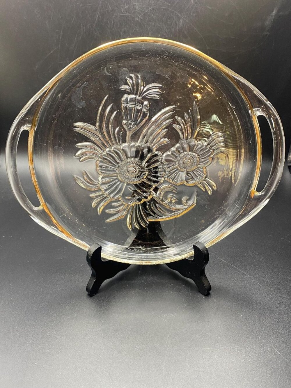 Jeanette Glass Embossed Serving Plate